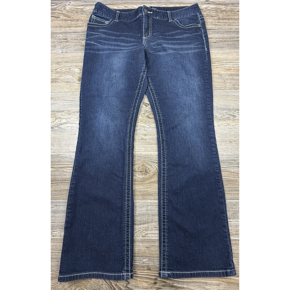 Maurices Jeans Women MidRise Straight Blue Denim PXL SHORT 36x30 Stretch